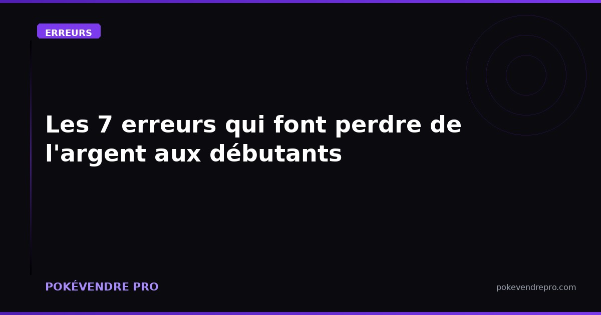 Les 7 erreurs qui font perdre de l'argent aux débutants en revente Pokémon